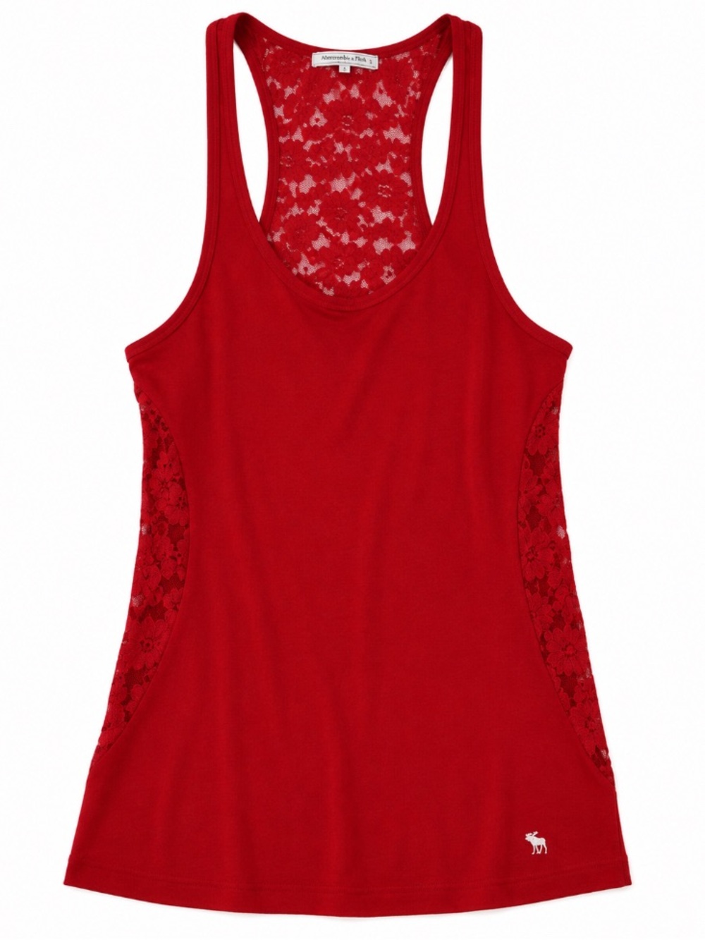 Abercrombie & Fitch Red Lace-Back Racerback Tank